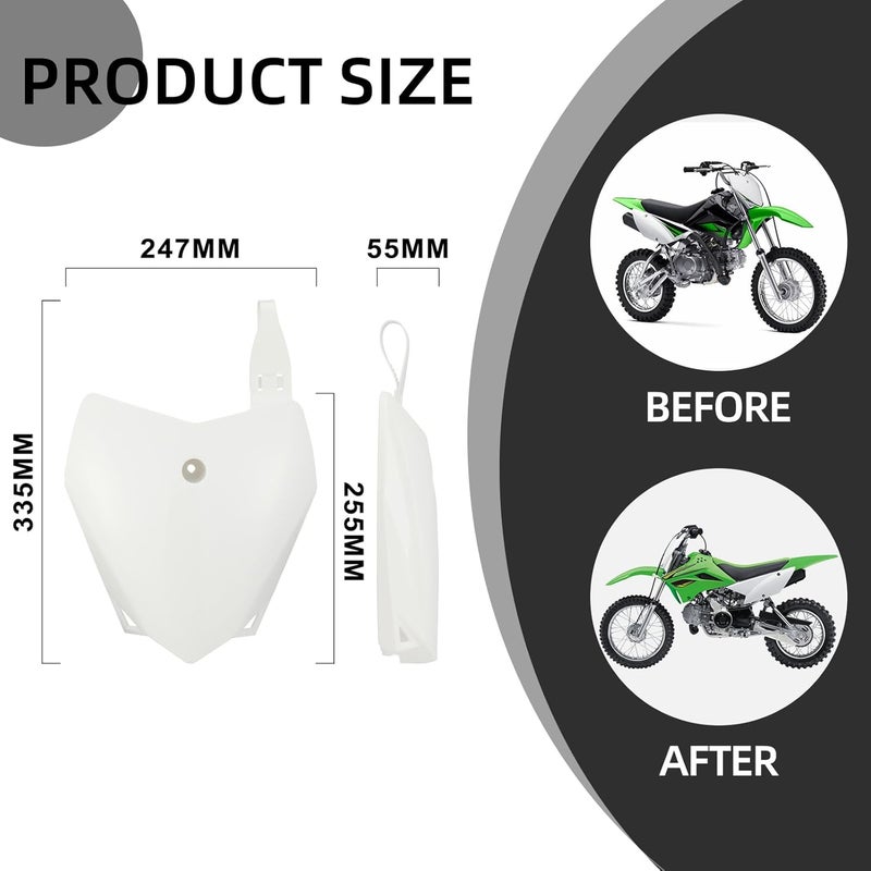 BAOUFF Plastics Kit for KLX110,Motorcycle Fairing Body Work Set Mudguard with Number Plate for Pit Bike KLX110/KLX 110 2010-2025,KLX110L/KLX 110L 2010-2024 - Image 2